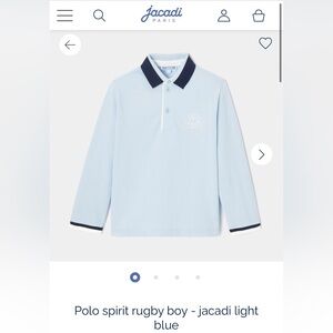 Jacadi Light Blue Polo with Navy Trim